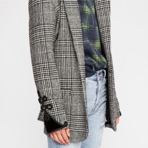 Chic Plaid Blazer with Velvet Accents from Free People